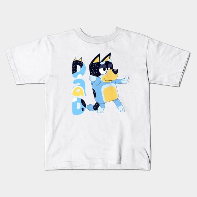 Bluey Animated Movie 3 Kids T-Shirt by Justine Nolanz